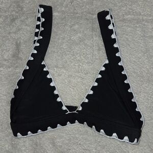 Lovers + Friends Black Bralette with White Accents
